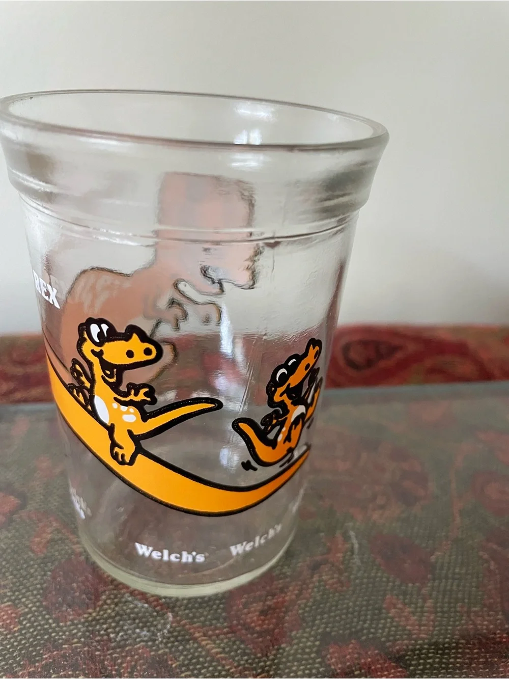Vintage Welch's Orange Tyrannosaurus Juice Glass